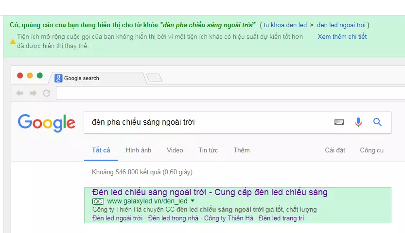 Dịch vụ quảng cáo từ khóa google