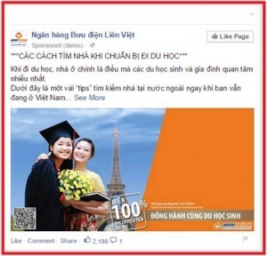 Demo quảng cáo bài viết Facebook