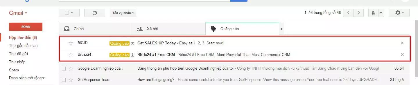 Quảng cáo của bạn sẽ nổi bật trong Gmail
