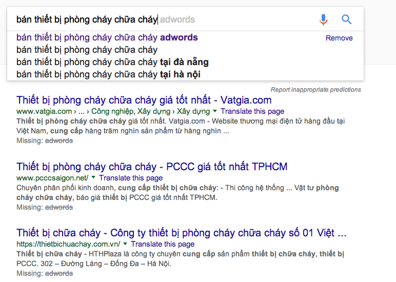 báo giá từ khóa Phóng Cháy Chữa Cháy- Thiết Bị Phòng Cháy Chữa Cháy