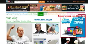 Banner quảng cáo tiếp thị lại trên news.zing.vn