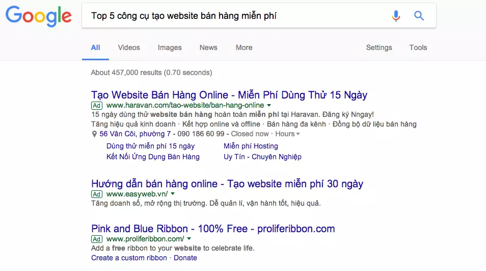quảng cáo lên top Google