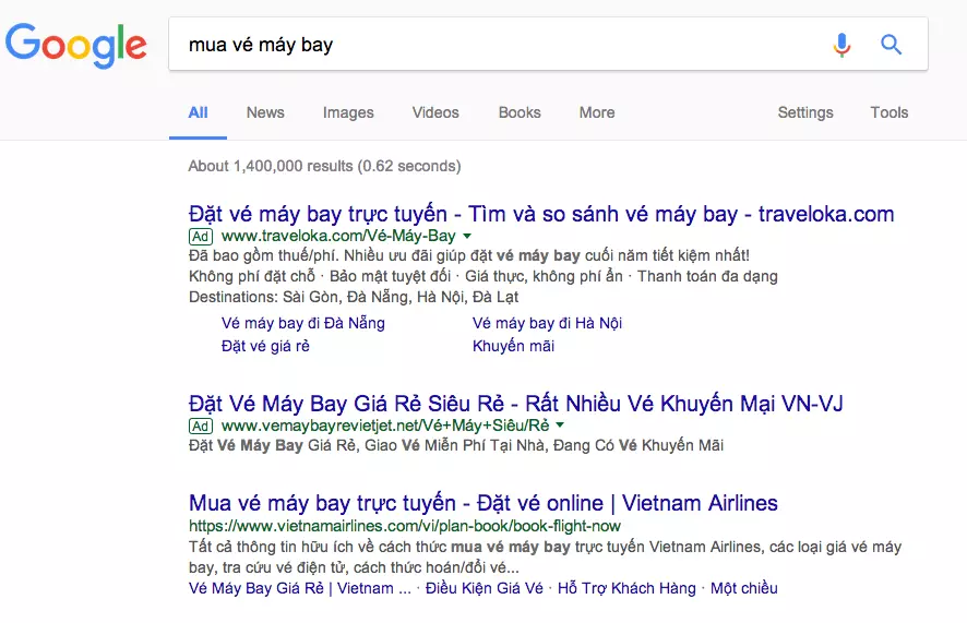 quảng cáo từ khóa Google ở Vinh
