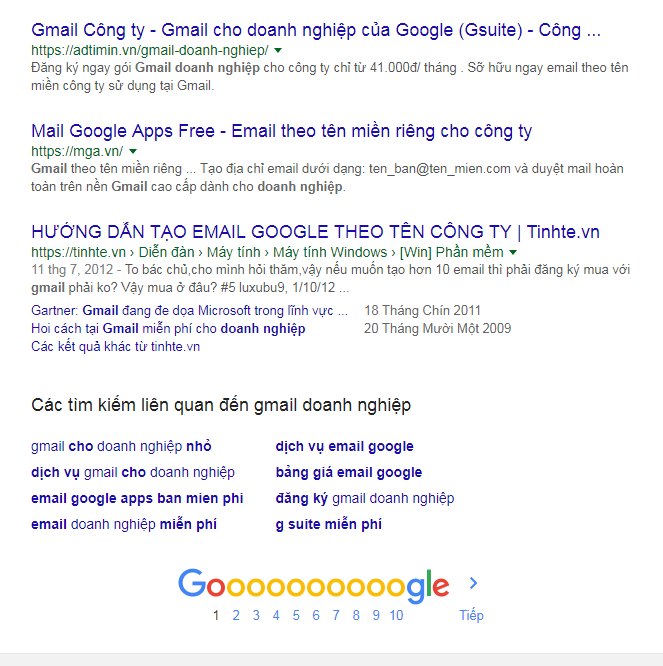 Hầu hết các sản phẩm, dịch vụ của công ty Adtimin đều nằm top Google