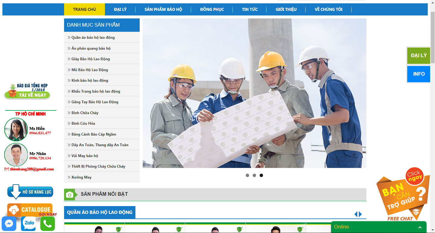 Thiết kế Website bảo hộ lao động chuyên nghiệp TP.HCM