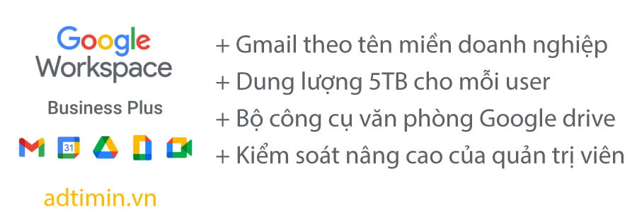 gmail cho cong ty theo ten mien plus