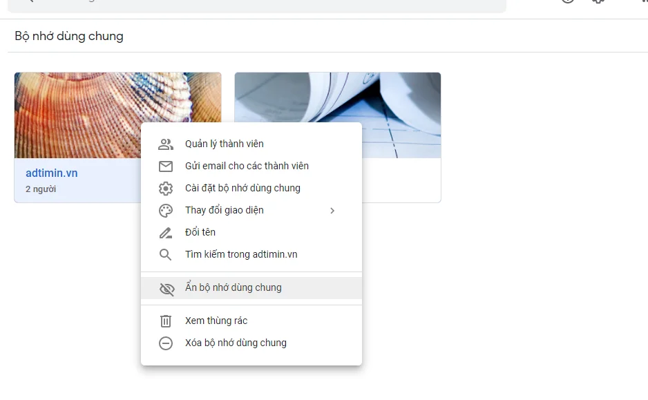 Các nút chức năng trong bộ nhớ dùng chung
