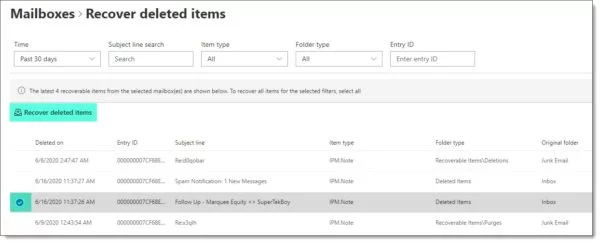 Khôi phục email Microsoft