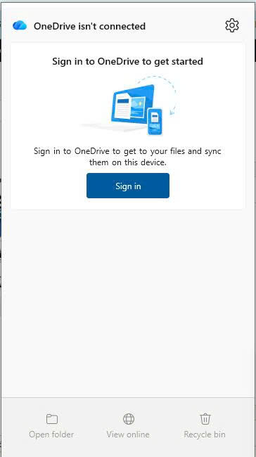 Khởi động đăng nhập tài khoản trên Onedrive