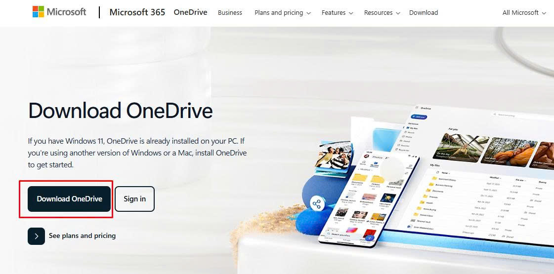 Tải Onedrive về máy tính