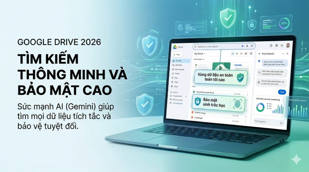 Google Drive 2026 giúp tìm kiếm thông minh và bảo mật cao