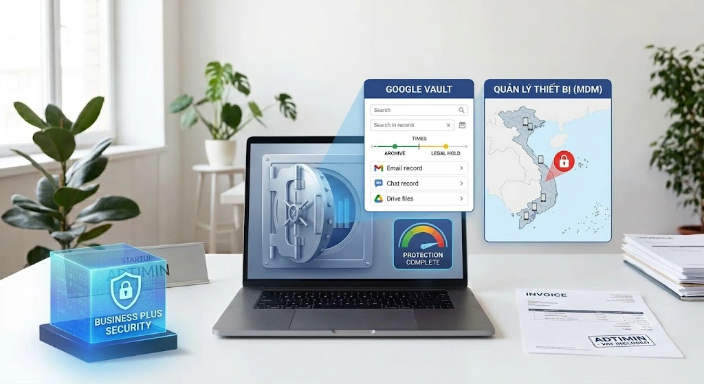 Bảo mật Google Vault và eDiscovery gói Business Plus