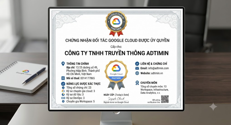 Chứng nhận Google workspace Partner Adtimin
